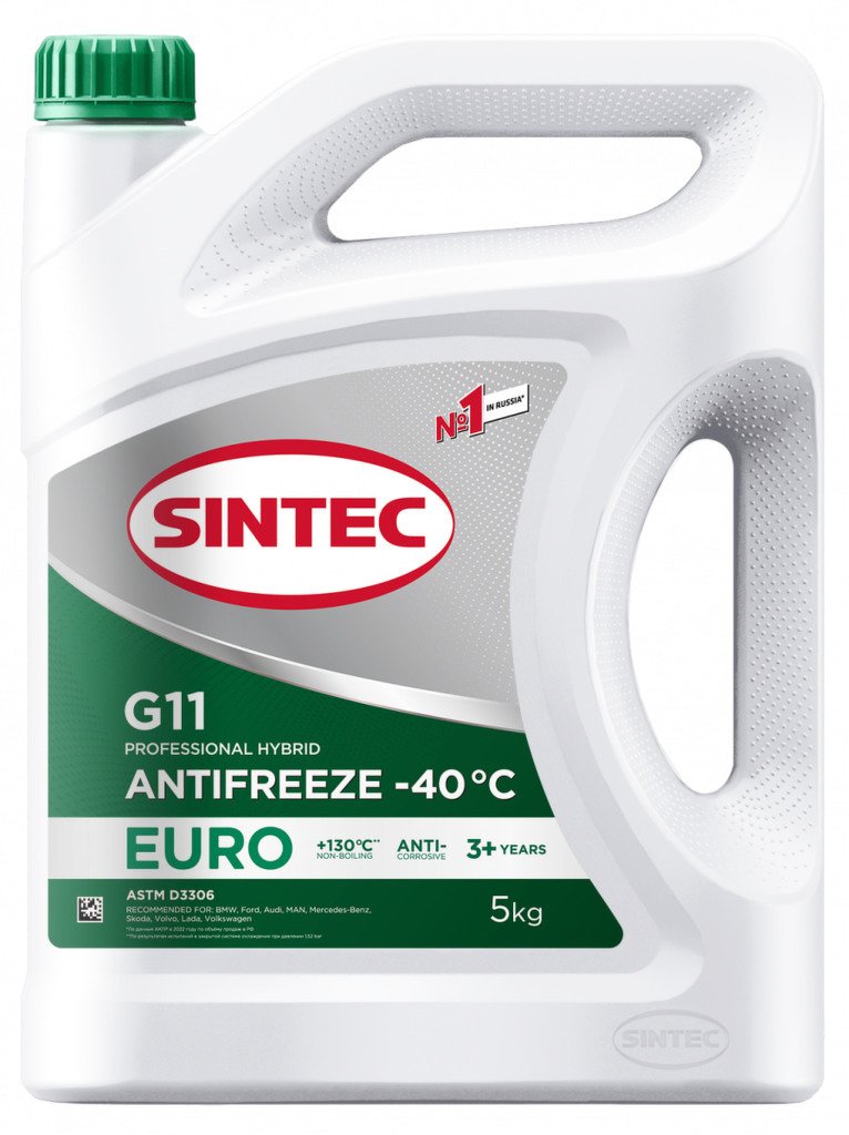 Антифриз Sintec Euro G11 green -40 5кг