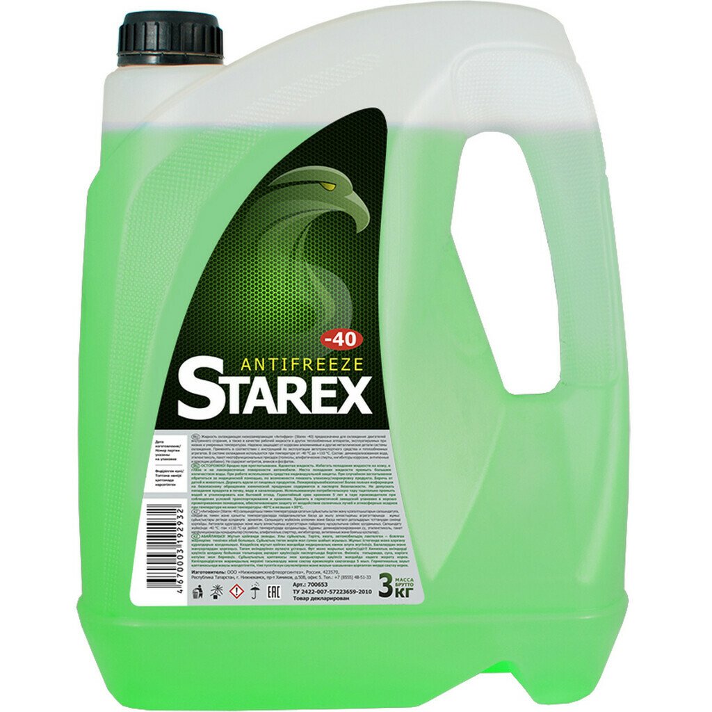 Антифриз Starex green -40 3кг (Север)